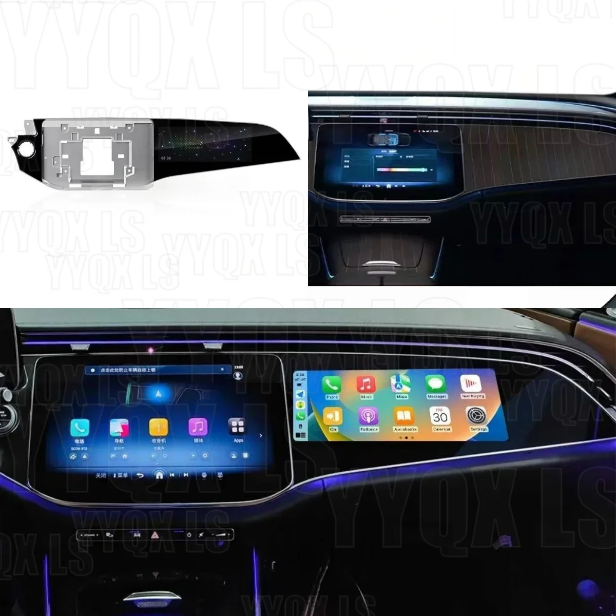 N Co-Pilot Screen Android Stereo For Mercedes Benz E Class W214 E260 E300 2024 Wireless CarPlay 4G Multimedia Player Upgrade