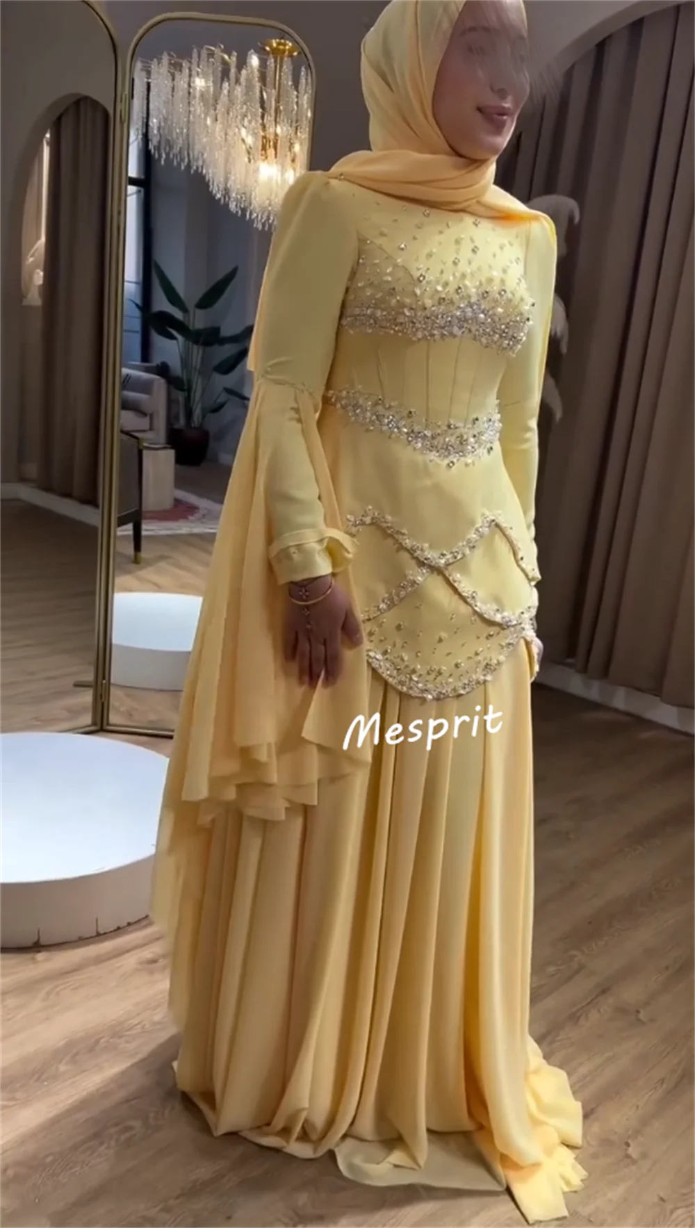 Jersey personalizado con cuentas de diamantes de imitación, vestidos largos de cuello alto, ocasión a medida, noche elegante para mujer, fiesta, boda, brillo