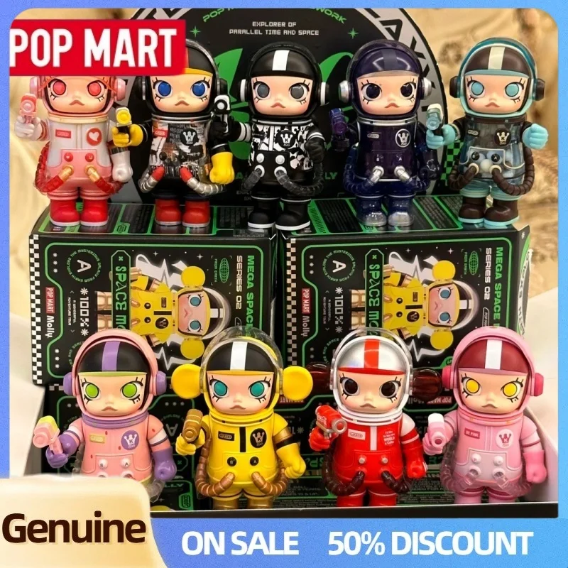 حقيقي POPMART ميجا سبيس مولي 100% V2 سلسلة 02-B صندوق أعمى لطيف عمل الشكل لعبة صندوق غامض سطح المكتب ديكور حلية الهدايا