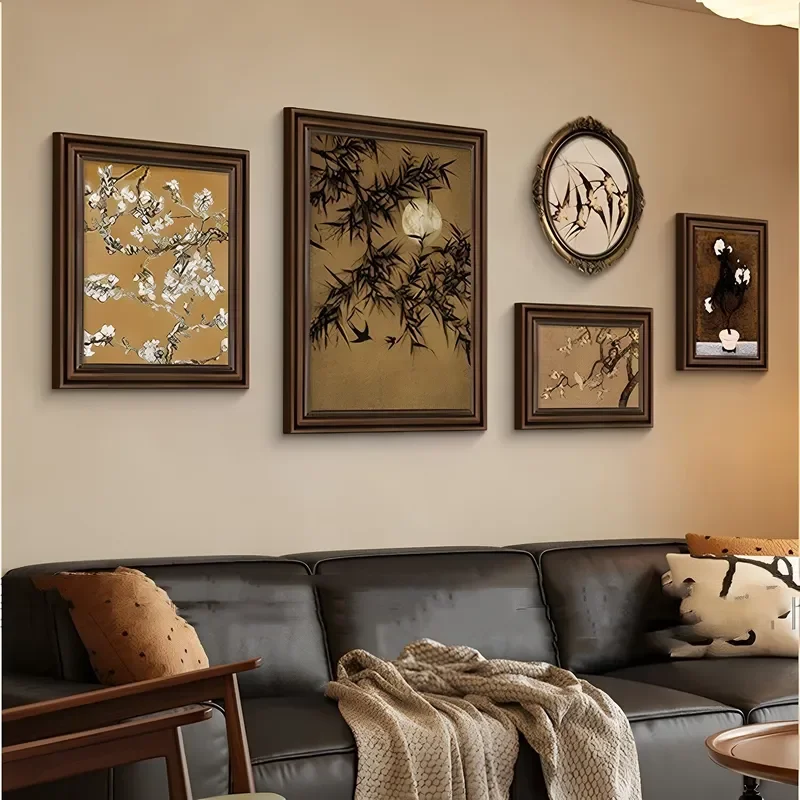 Vintage French Retro Wall Art Canvas Painting Medieval Decorative Print for Living Room Sofa Background Niche Aesthetic Home