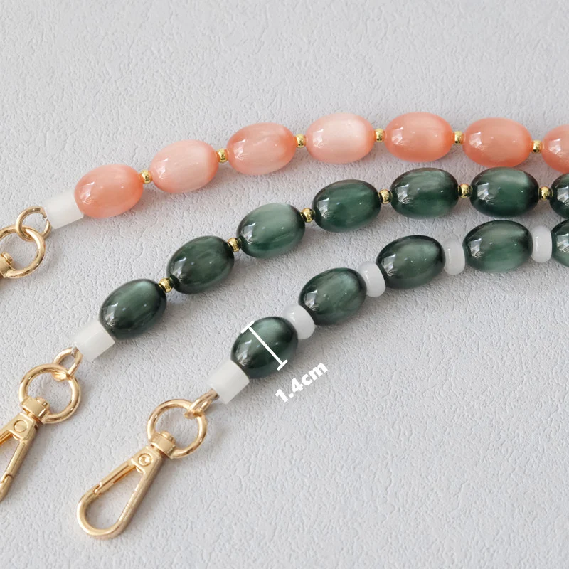 New Fashion Autumn Woman Bag Accessory Detachable Luxury Beaded Chains Cute Acrylic Strap Women Handbag Shoulder Handle Chain