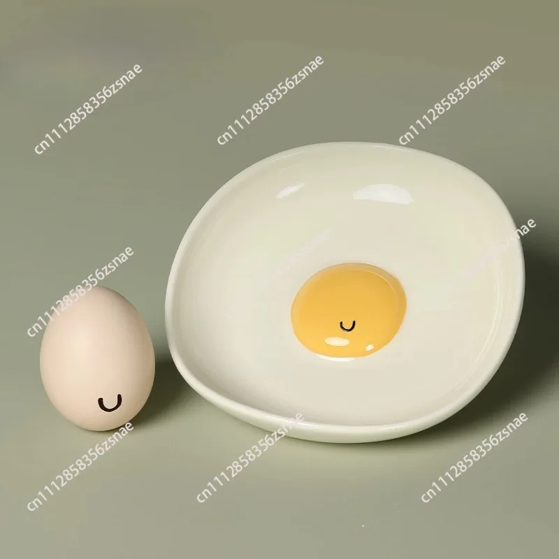 Christmas gift for cats,egg ceramic plate pet bowl large caliber underglaze color anti-black chin microwave oven available
