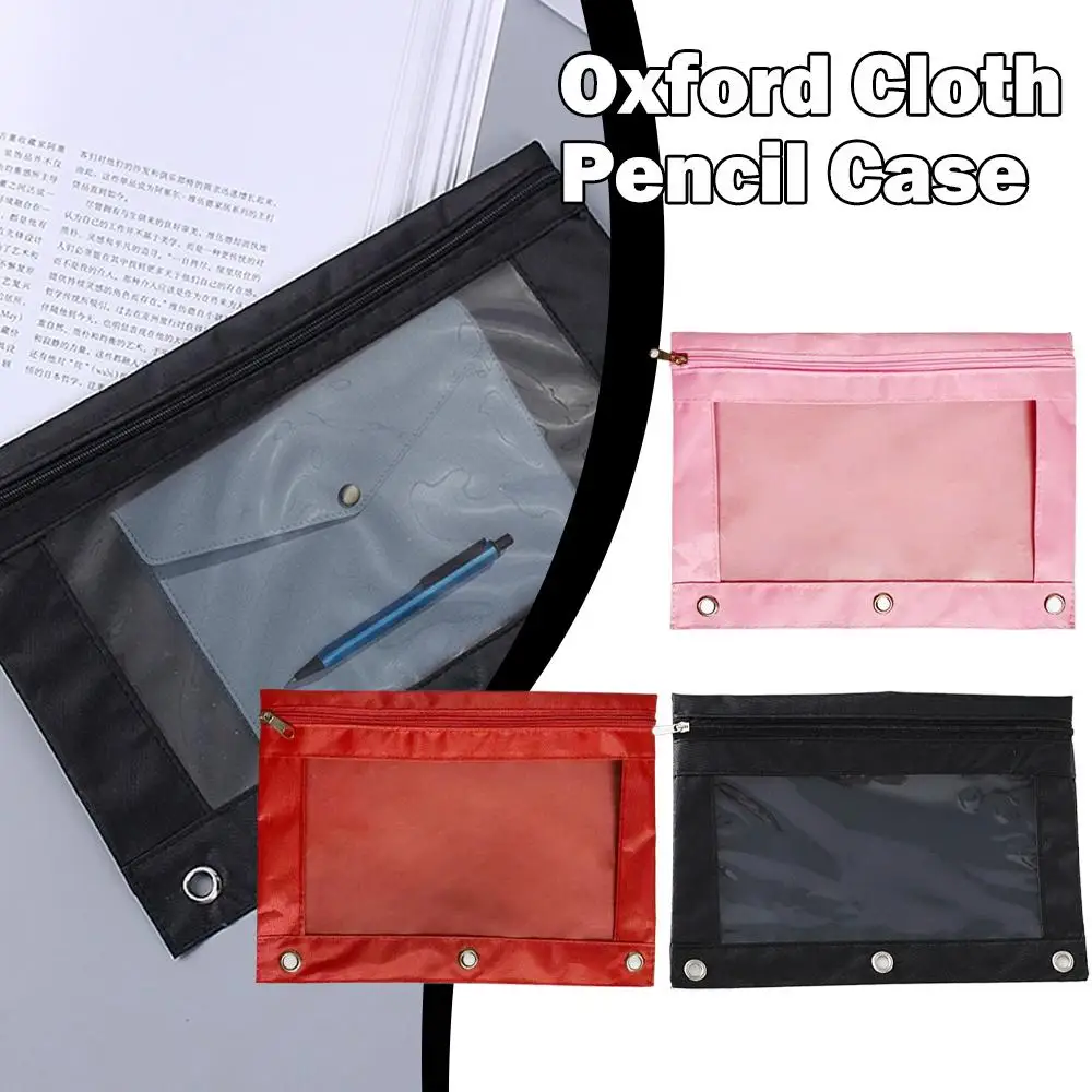1/2 قطعة كيس التخزين مقاومة للاهتراء تخزين قلم رصاص ثلاثة ثقوب كليب مكتب القرطاسية حقيبة التخزين عبر الحدود حقيبة ملفات الأعمال