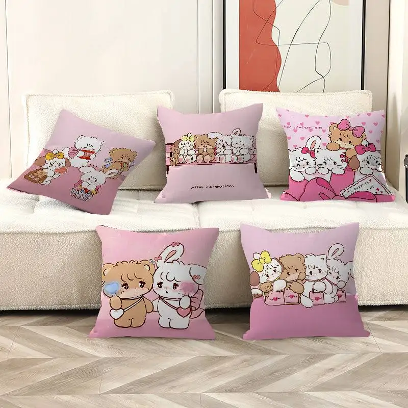 M-Mikko-Illustrations Soft-Whimsical Personalized picture text home decorative pillows Household Gifts 45x45cm