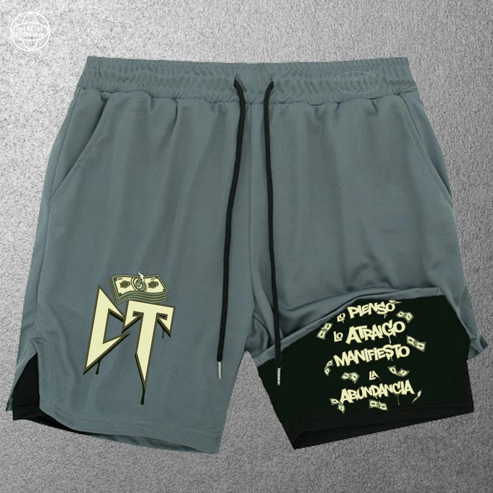 

Мужские быстросохнущие брюки европейского размера для тренировок в тренажерном зале, спортивные двухслойные шорты с принтом, спортивные штаны, брюки-полотенца, S-2XL