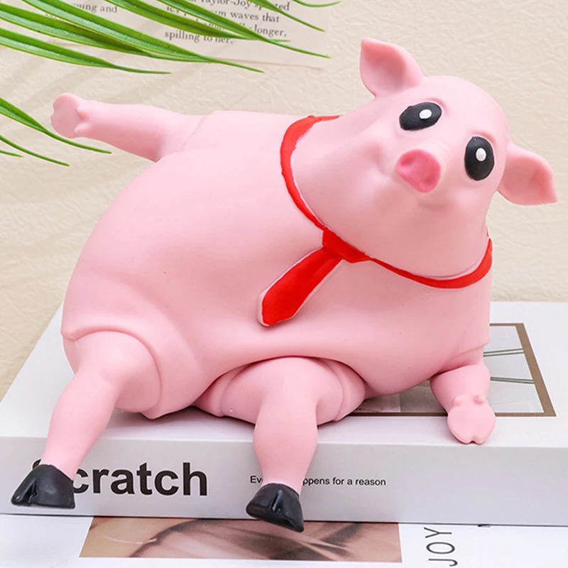 Nouveau singe! Cochon Rose Satisfaisant à Presser pour Enfant et Adulte, Jouet Souple Créatif en Forme d'Animal