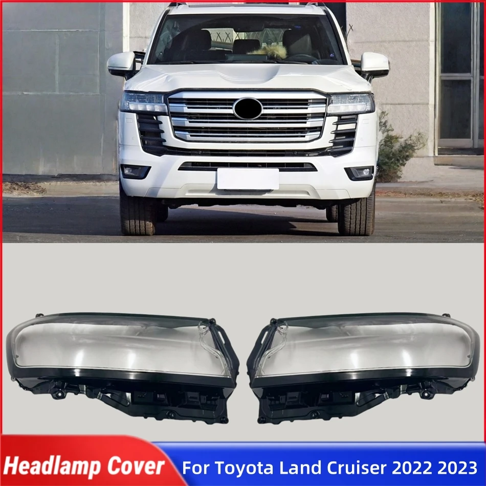 

For Toyota Land Cruiser 2022 2023 Accessory Cars Lampshade Caps Headlamp Housing Car Front Headlight Lens Cover Lights Shell
