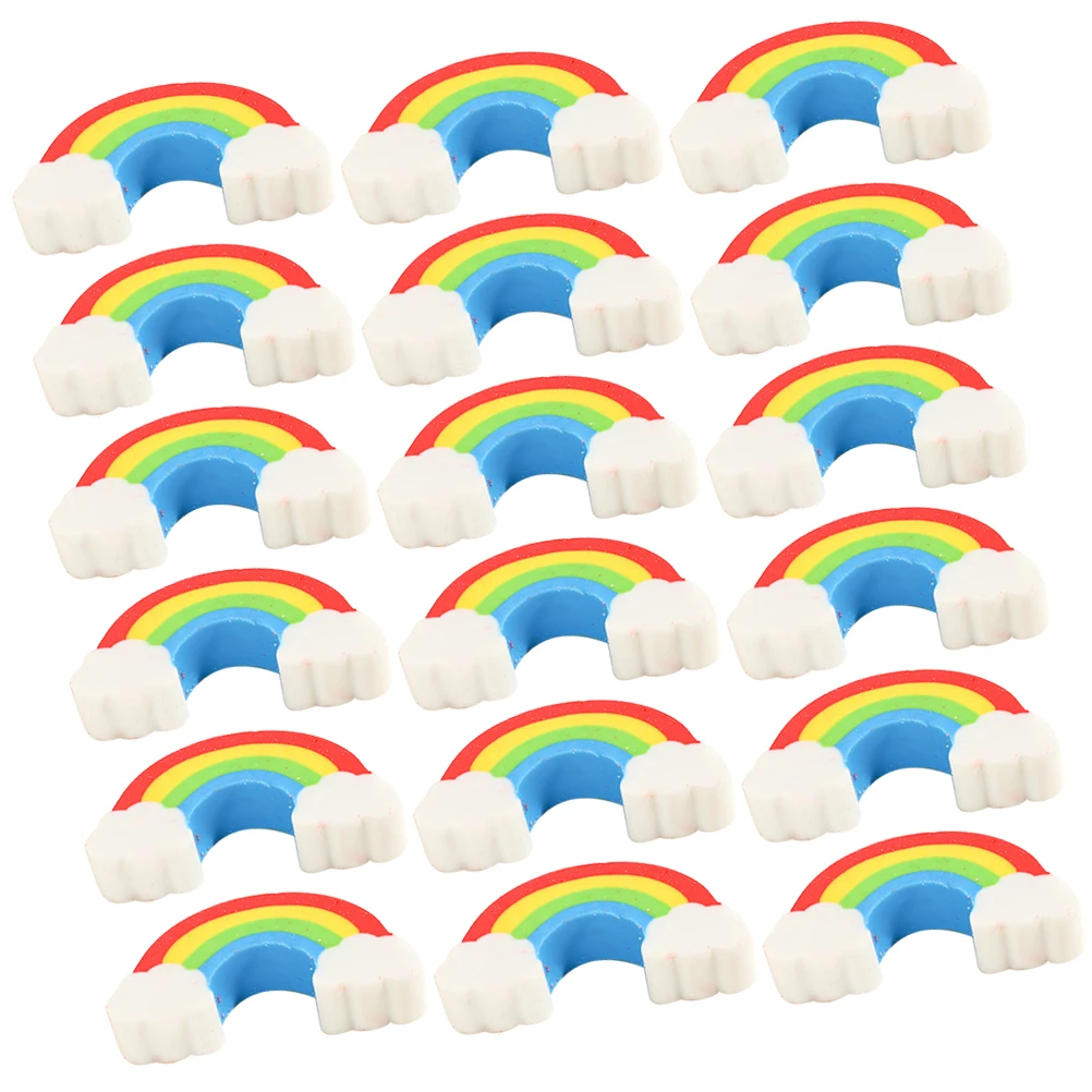 

100pcs Rainbow Erasers Cute Decorative Pencil Kids Small Classroom Fun Portable Mini for School Office Drawing TPR Material