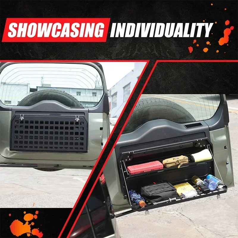 For Land Rover Defender 110 90 2020-2025 Aluminum Alloy Tailgate Folding Table Stowing Tidying Organizer Tray Accessories Black