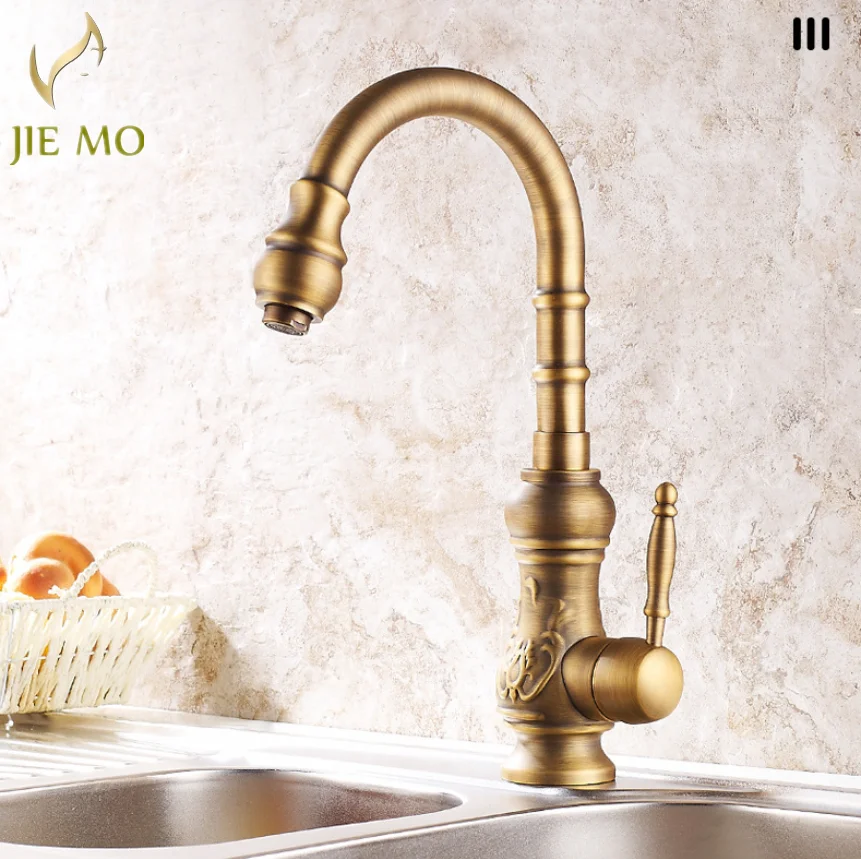 copper-kitchen-faucet-household-balcony-vegetable-washing-basin-sink-antique-style-hot-and-cold-water-rotatable-faucet