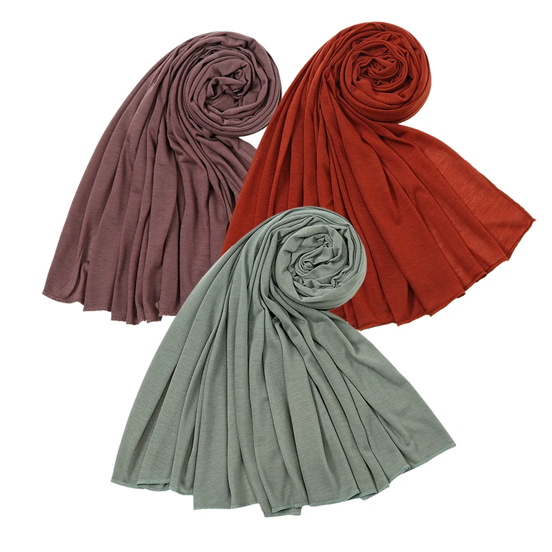 3/Pcs Cotton Jersey Hijab Stretch Scarf Women Muslim Shawl Big Size Long Muffler Fashion Ramadan Headband Turban 180*80cm