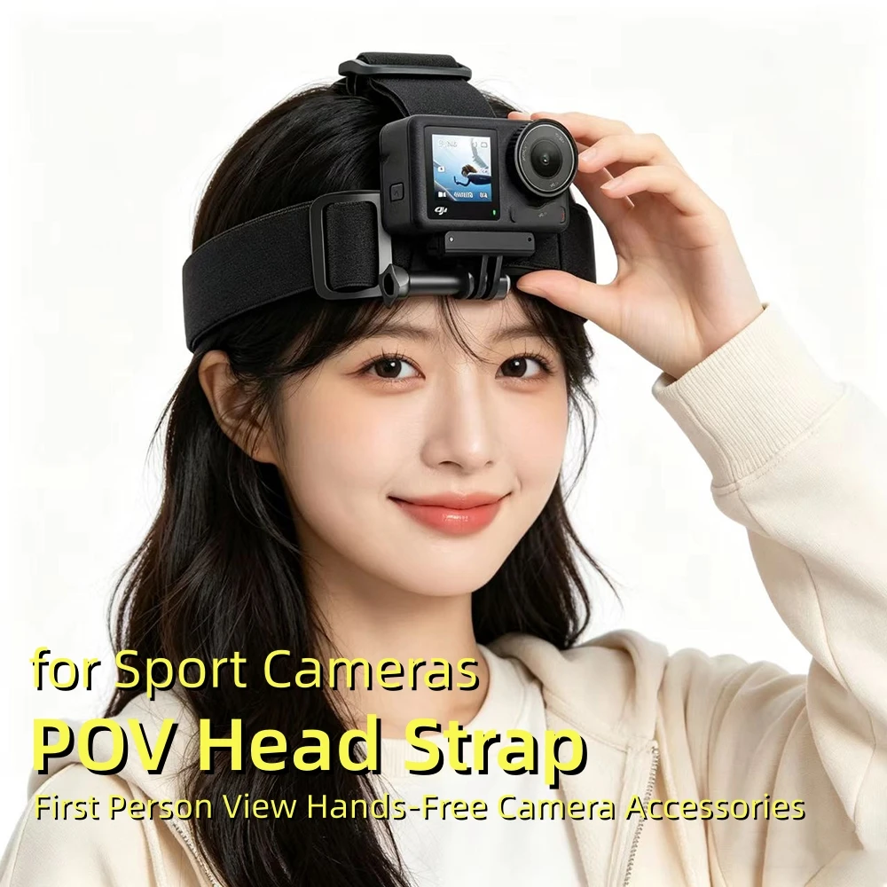 Universal Action Camera Head Strap Fixed Bracket Headband for GoPro 13 12 DJI Action 6/5/4 Pro Insta360 Ace Pro POV Accessories
