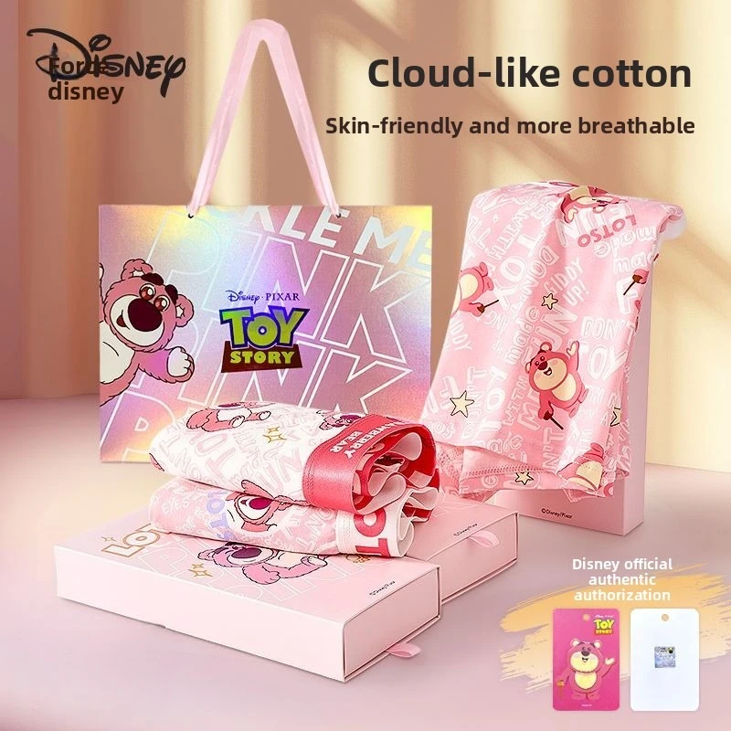 

Disney cartoon anime cute lotso flat corner cotton mid rise shorts men's panties boyfriend cotton pink valentine's day gifts