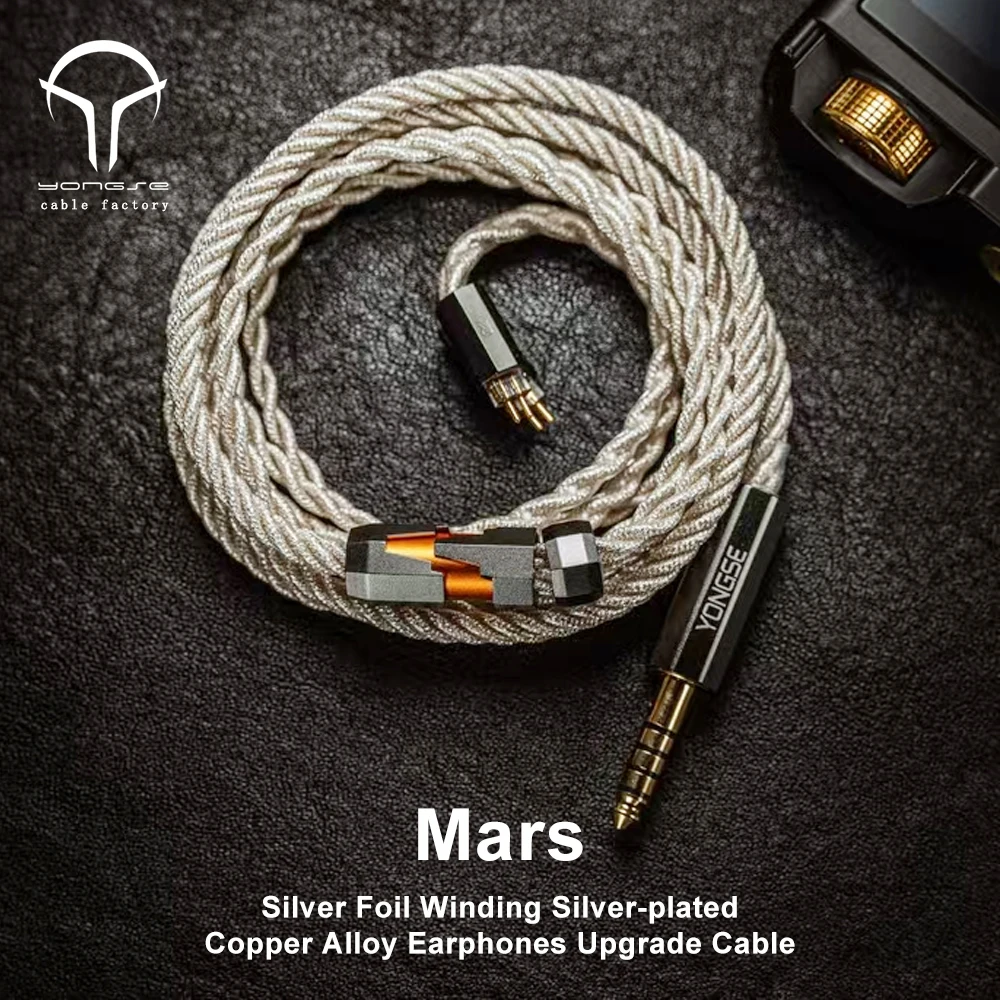 

Angelears x Yongse Mars Серебряная фольга с обмоткой посеребренные наушники из медного сплава Кабель для обновления Bravery Aria Blessing