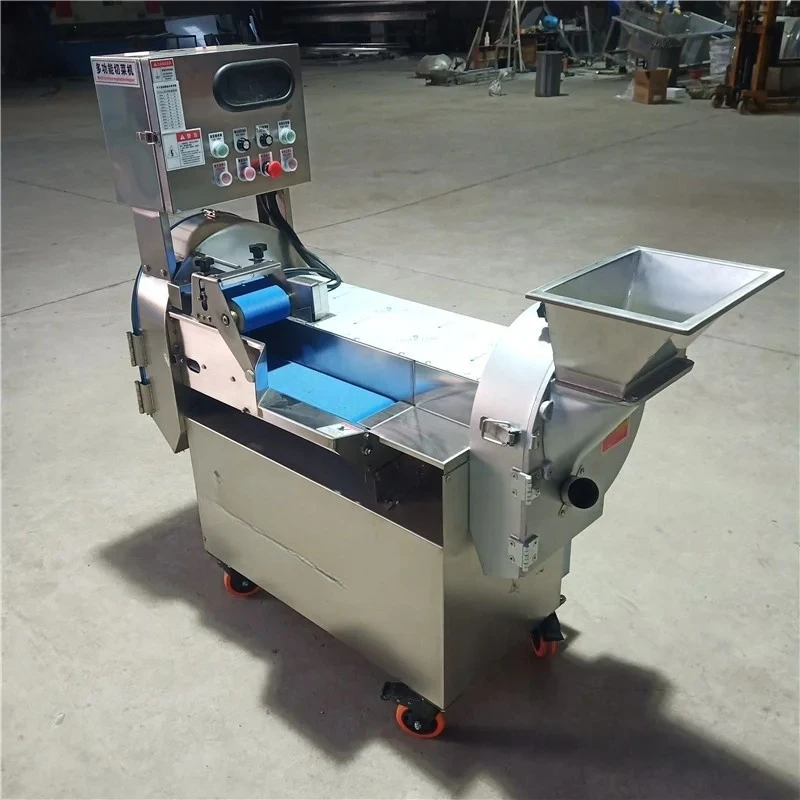 Hot Sale Commercial Dicer Slicer Chopper Shredder Cutter Double Heads Roots Leafy Tomato Fruit Vegetables Cutting Machine