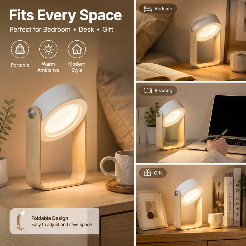 Handheld Cage Lamp Touch Small Night Light Creative Foldable Eye Protection Desk Lamp USB New Unique Home Atmosphere Light