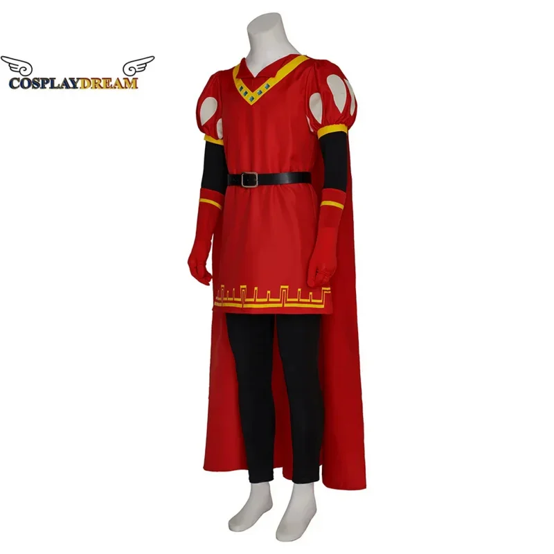 Shrek Lord Farquaad Cosplay Kostüm grün Monster Farquaad Anzug Halloween Phantasie rot Outfit Umhang für Männer Erwachsene
