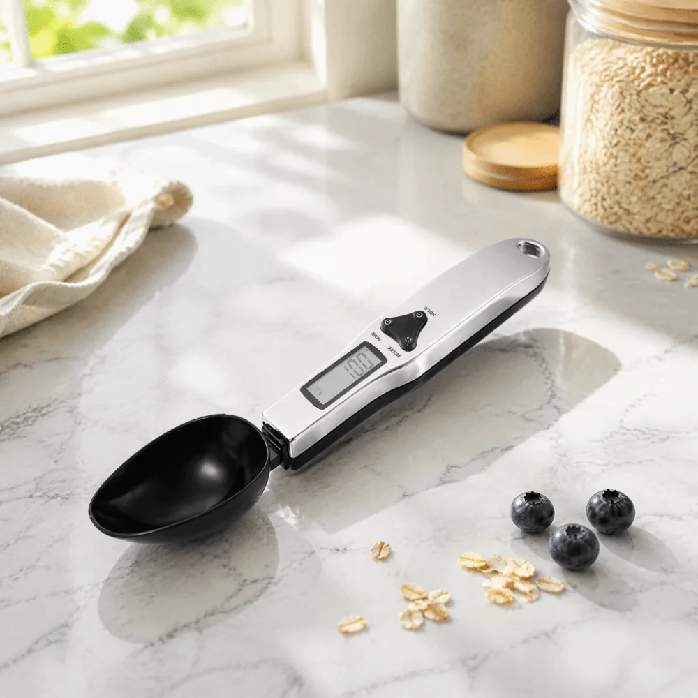 0.1-500g Digital Measuring Spoon Scale LCD Display 0.1g High Precision Kitchen Spoon Scale g oz gn ct Detachable Spoon