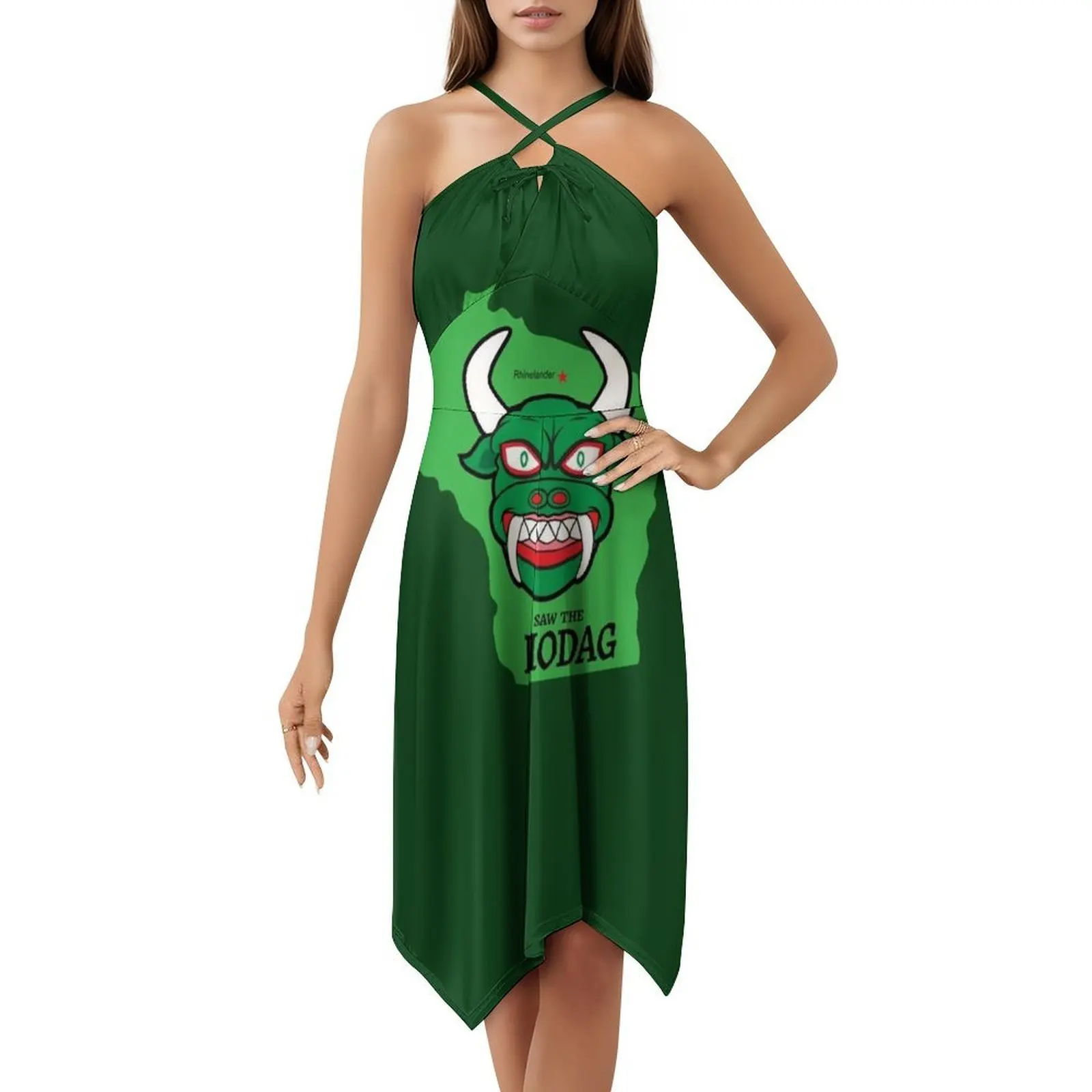 رأى هوداج ولاية ويسكونسن تذكارية التصحيح الأزهار سموك فستان للنساء الربيع الصيف فستان كاجوال للحزب Hodag #5