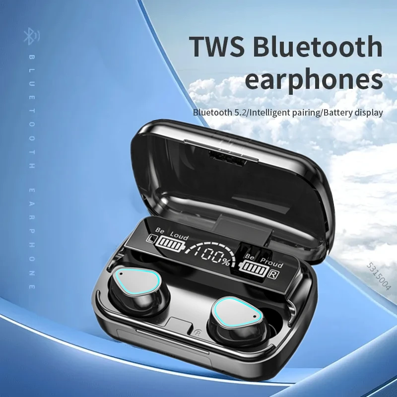 TWS 블루투스 무선 헤드셋, 소음 감소, 스포츠 이어폰, 9D HiFi 스테레오 음악 방수 헤드폰, 아이폰용, 2023 신제품