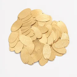 20pcs original brass brushed geometric single hole elliptical pieces for DIY fashion necklaces and earrings