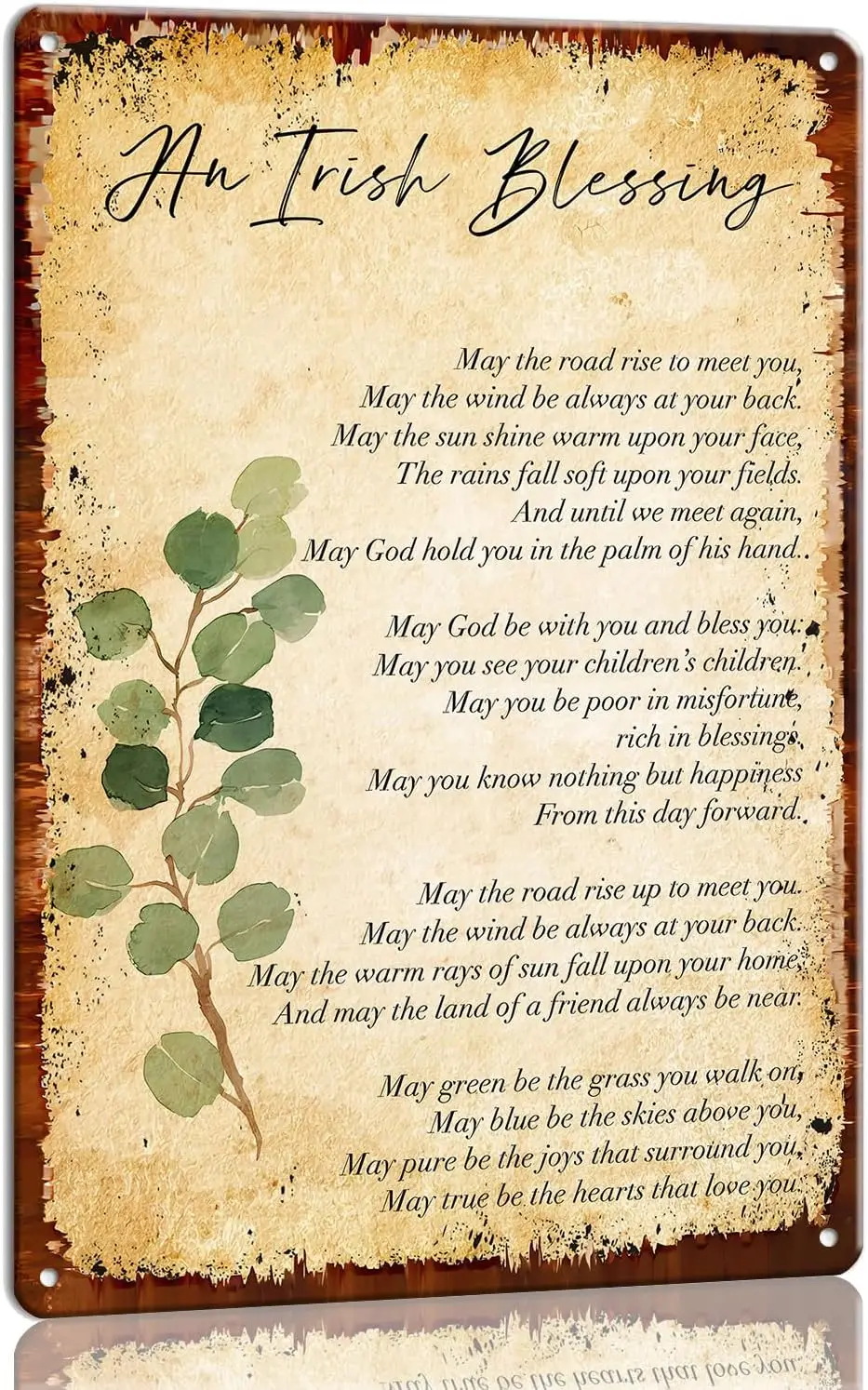 Irish Blessing Tin Signs - Irish Wall Art, Farmhouse Wall Decor, Inspirational Room Print (12x8inch(20x30cm)) sign