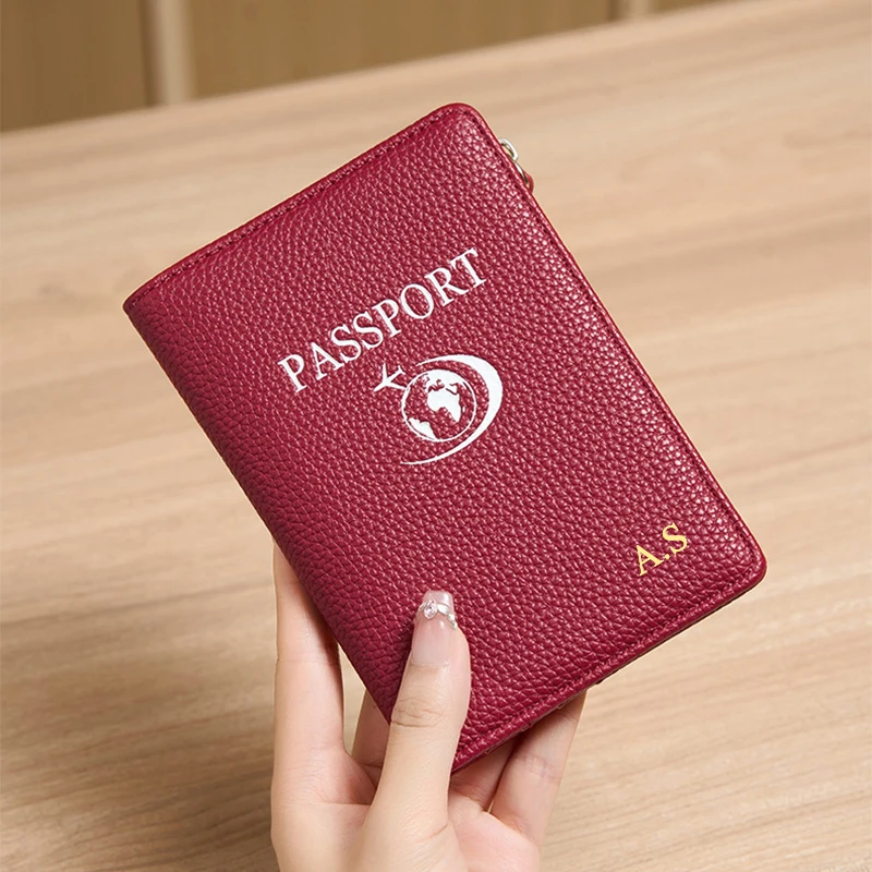 Travel Woman RFID Personalized Passport Holder PU Leather Multifunction Wallet Luxury Fashion Business Trip Card Bag Coin Purse view 5