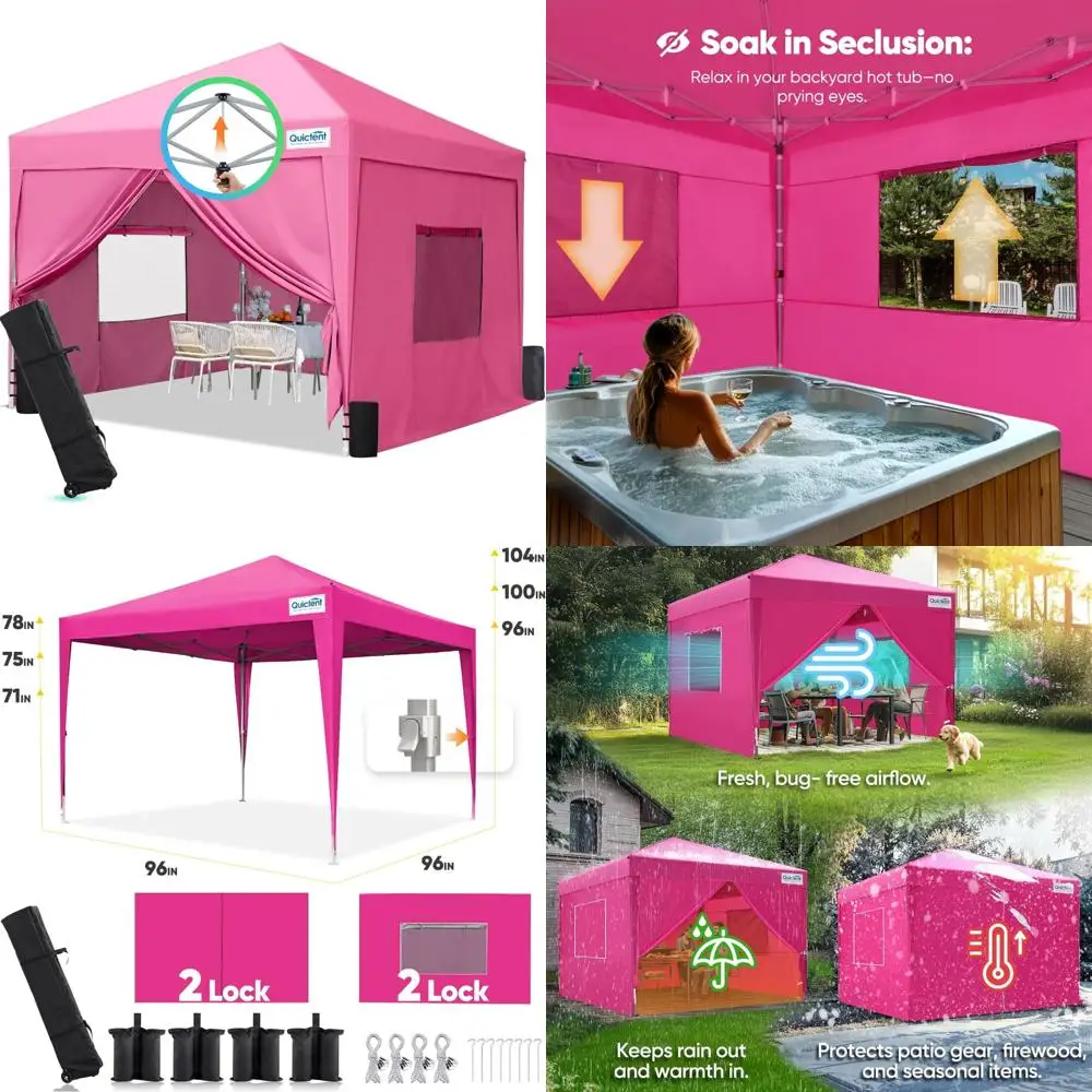 

Quictent Privacy 8x8 Pop up Canopy Tent with Sidewalls and Roll-up Ventilated Windows, One Person Setup, Easy Outdoor Commercial