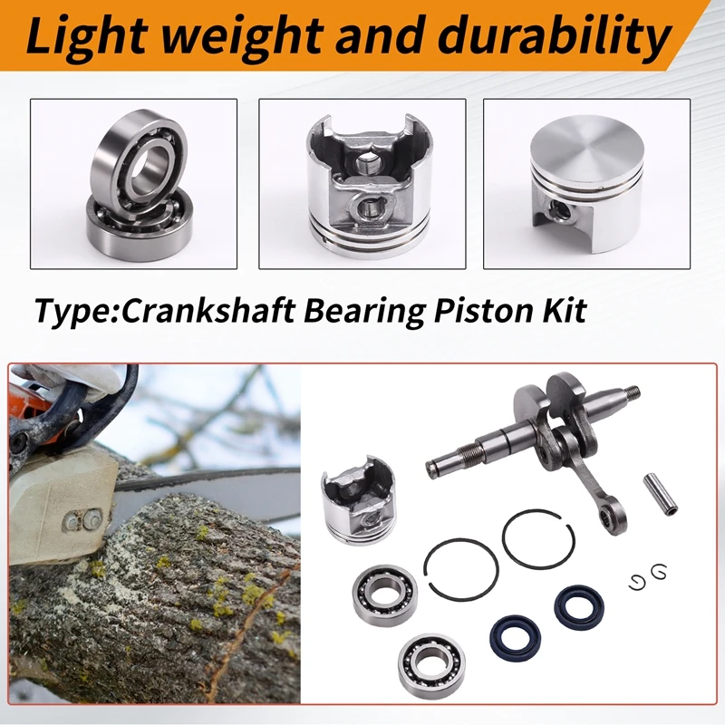 2025 New 8MM170 Chainsaw Crankshaft Bearing Piston Kit For Stihl MS170 180 018 017 Chainsaw Parts