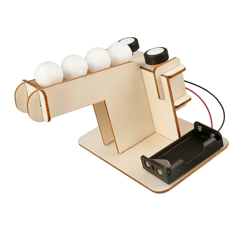 Wooden Automatic Ball Launching Science Project STEM Educational Toy for Children