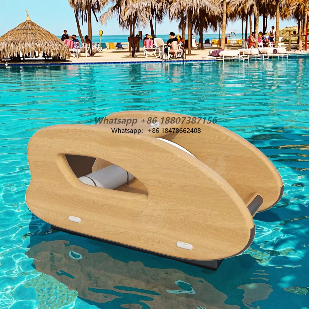 Electric Ride-On Inflatable Catamaran Boat with Floating Island Tent Water Play Equipment for Boating