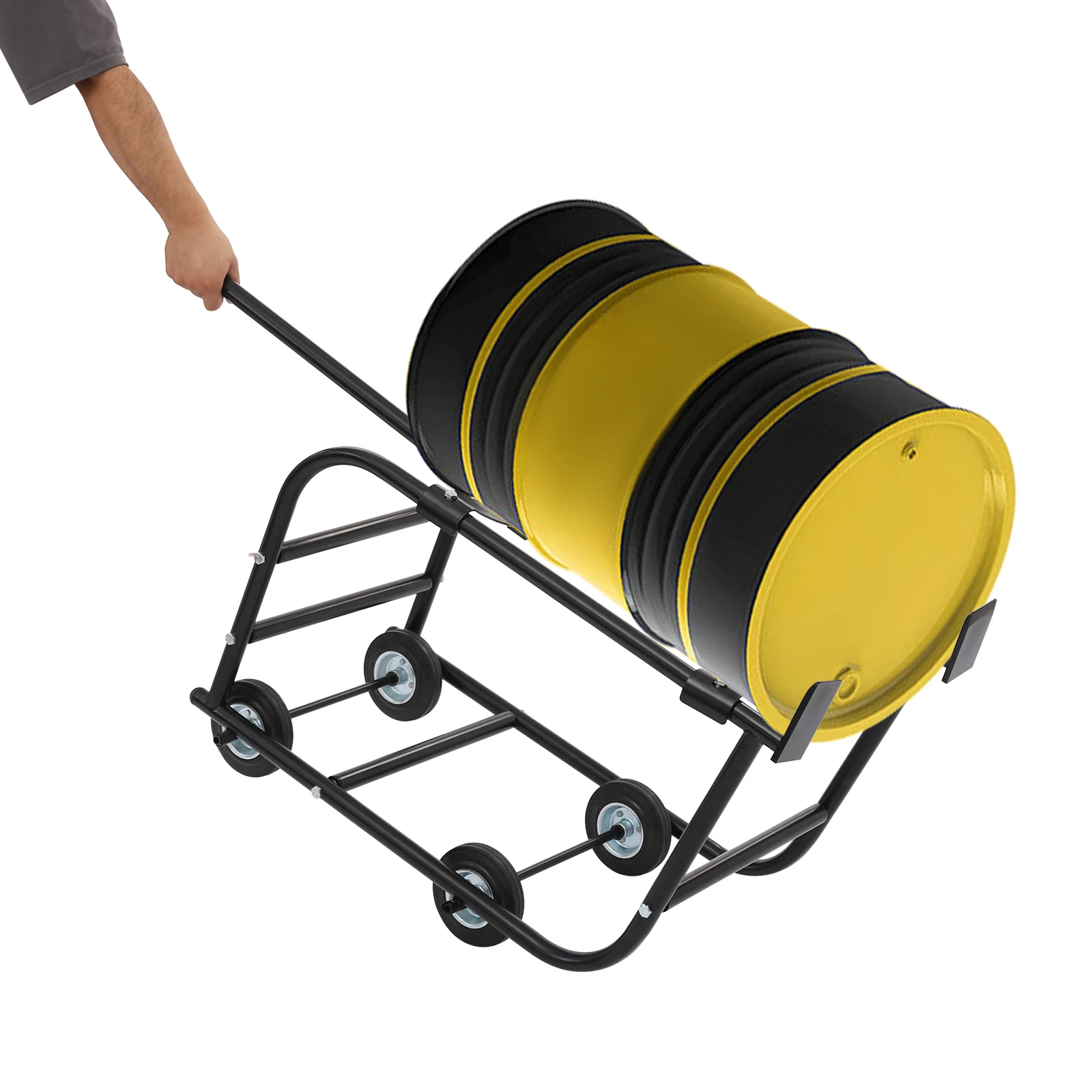 Drum Cradle with Wheels, 55gal Drum Cradle, Movable Drum Cradle, Drum Stand Black/Red, Load Capacity: 272.15kg/600lbs
