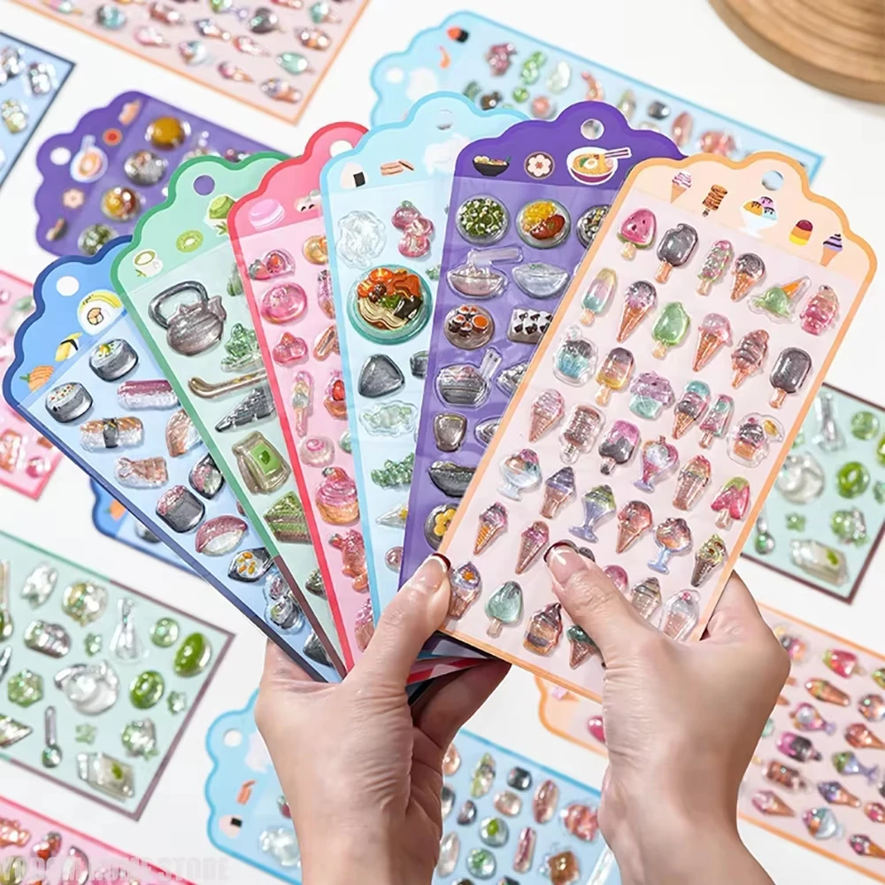 

Mini Japanese Sushi 3D Relief Drop Sticker Scrapbooking DIY Journaling Stationery Diary Decor School Cute Stickers