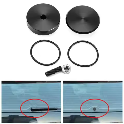 Aluminum Alloy Rear Wiper Delete Kit Black Color Silver Aluminum Wiper Arm Plug Cover Universal Fit O-ring Hole Plug Cap