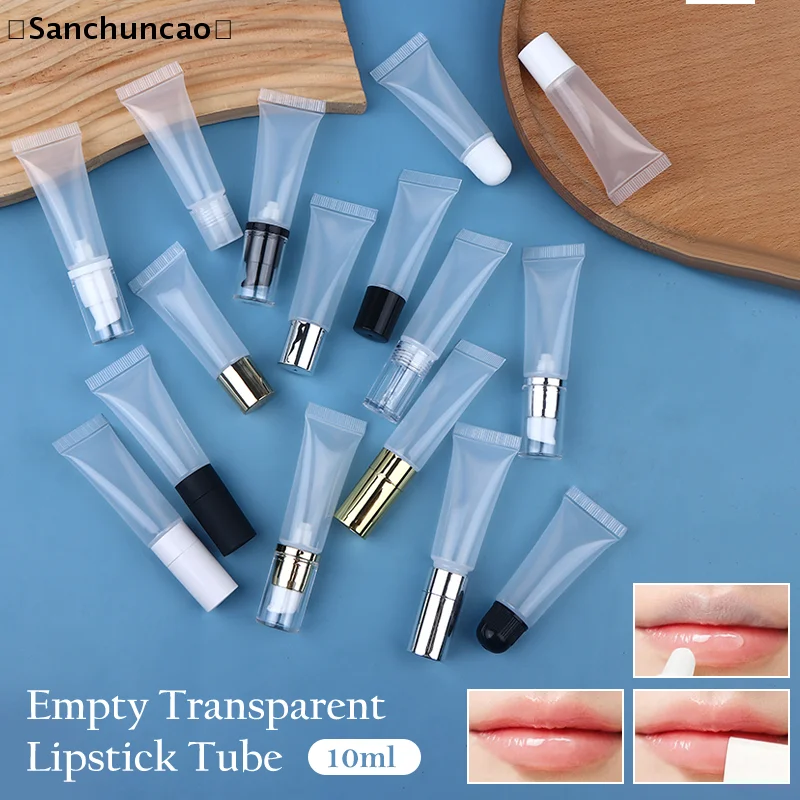 soiSan nai10g Lipgloss Tube Helder Zacht Lege Lippenbalsemcontainers Pompflessen Hervulbare Mini Knijp Cosmetische Tubes Crème Lotion