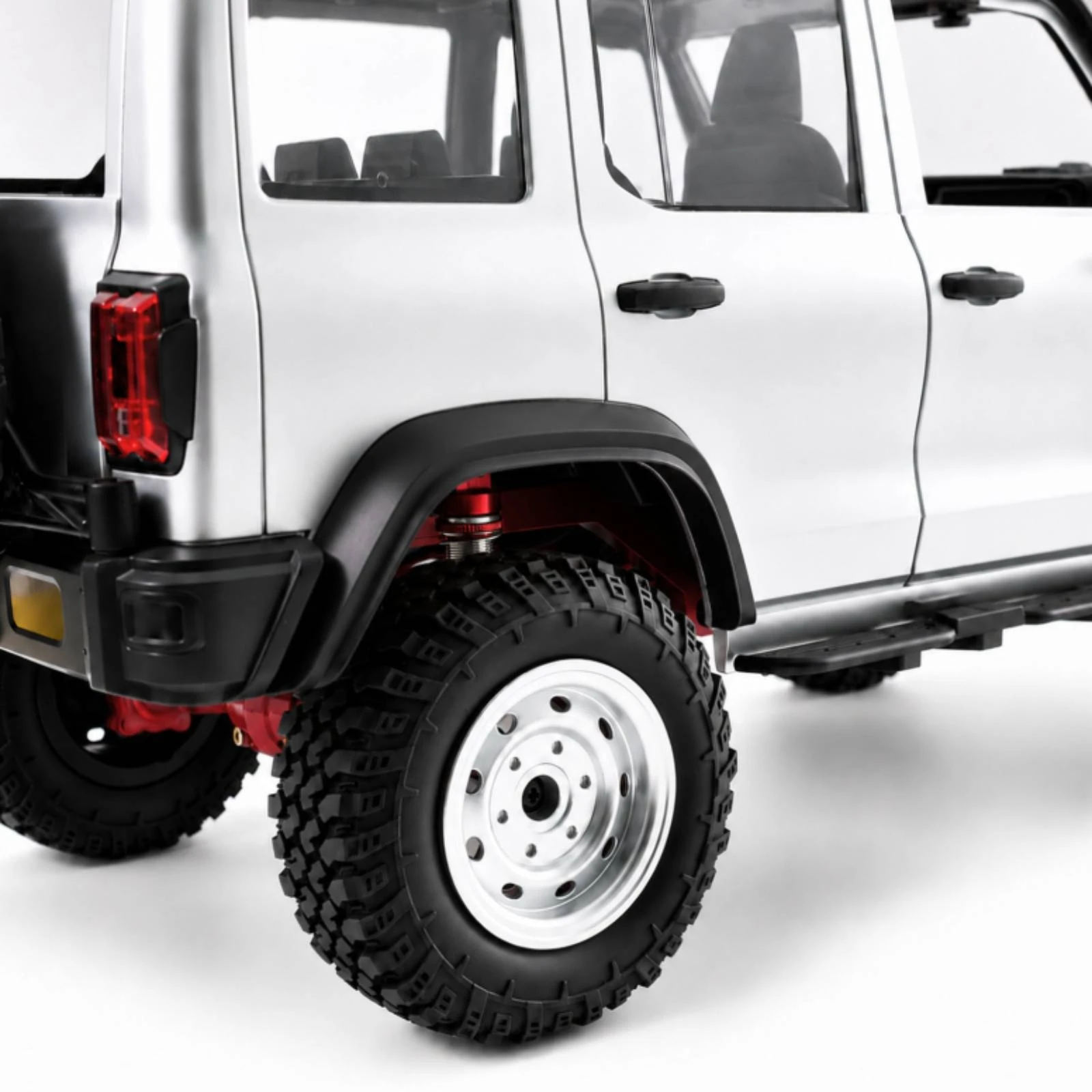 4 Pieces 1/16 Scale Wheel and Tire Set off-Road RC Crawler Wheel Set Hobby Part Alloy Rubber for Model Car Builders