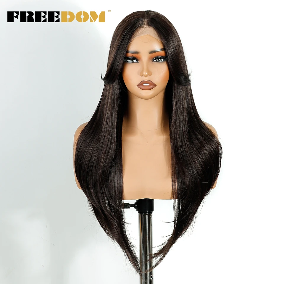 الاصطناعية الدانتيل شعر مستعار أمامي 26 بوصة مستقيم الطبقات شعر مستعار الدانتيل مع الانفجارات أومبير براون شقراء الباروكات للنساء تأثيري الدانتيل الباروكات #2