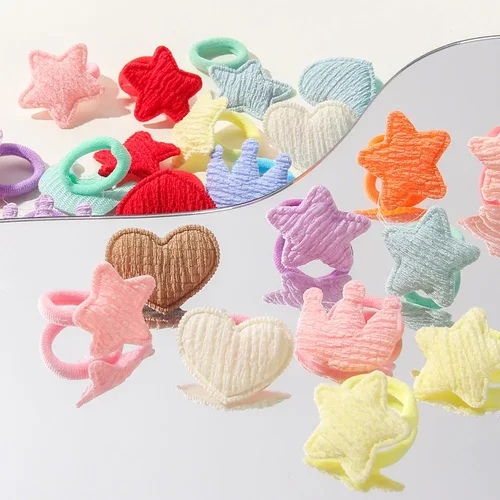 Imagen 2 del producto Diademas para niños sin daños, toalla de dibujos animados, soporte para cola de caballo, Mini banda de goma, regalo de Halloween para niñas, 10/30 Uds.