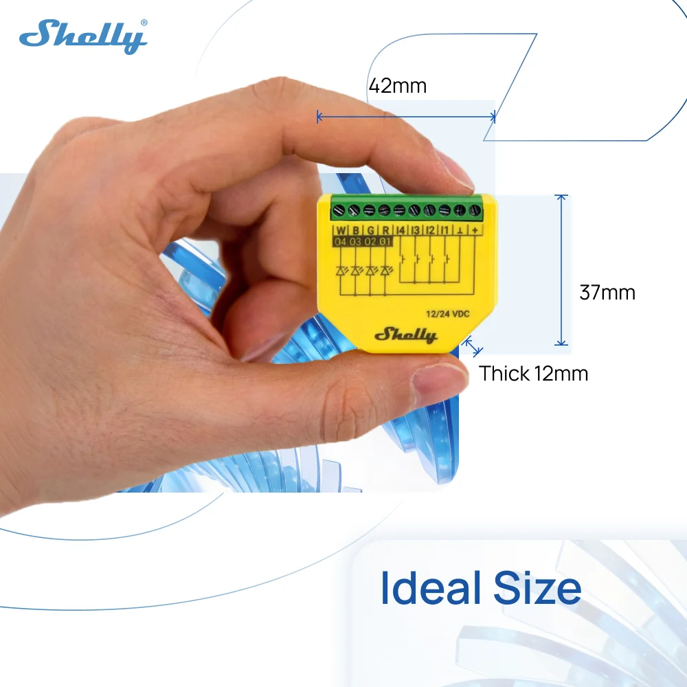 Shelly Plus RGBW PM Wi-Fi Operated RGBW Controller LED Strips With Support Power Measurement Feature Creating  perfect Ambiance