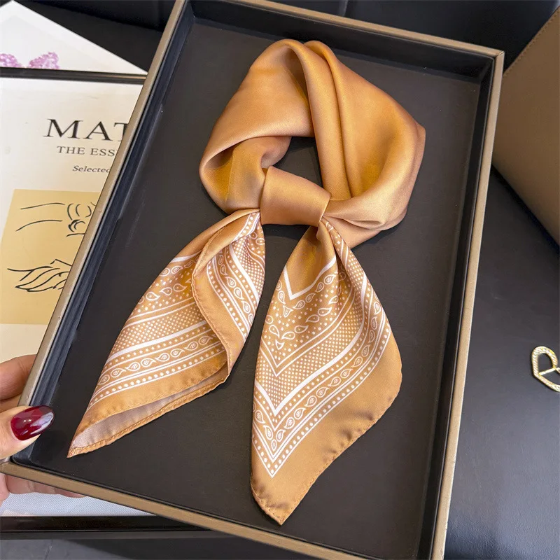 

Scarf Designer Hijab Silk Female Shawl Wraps Bandana Hair Bands Headband Neckerchief Ribbon Foulards Femme Luxury Accesories