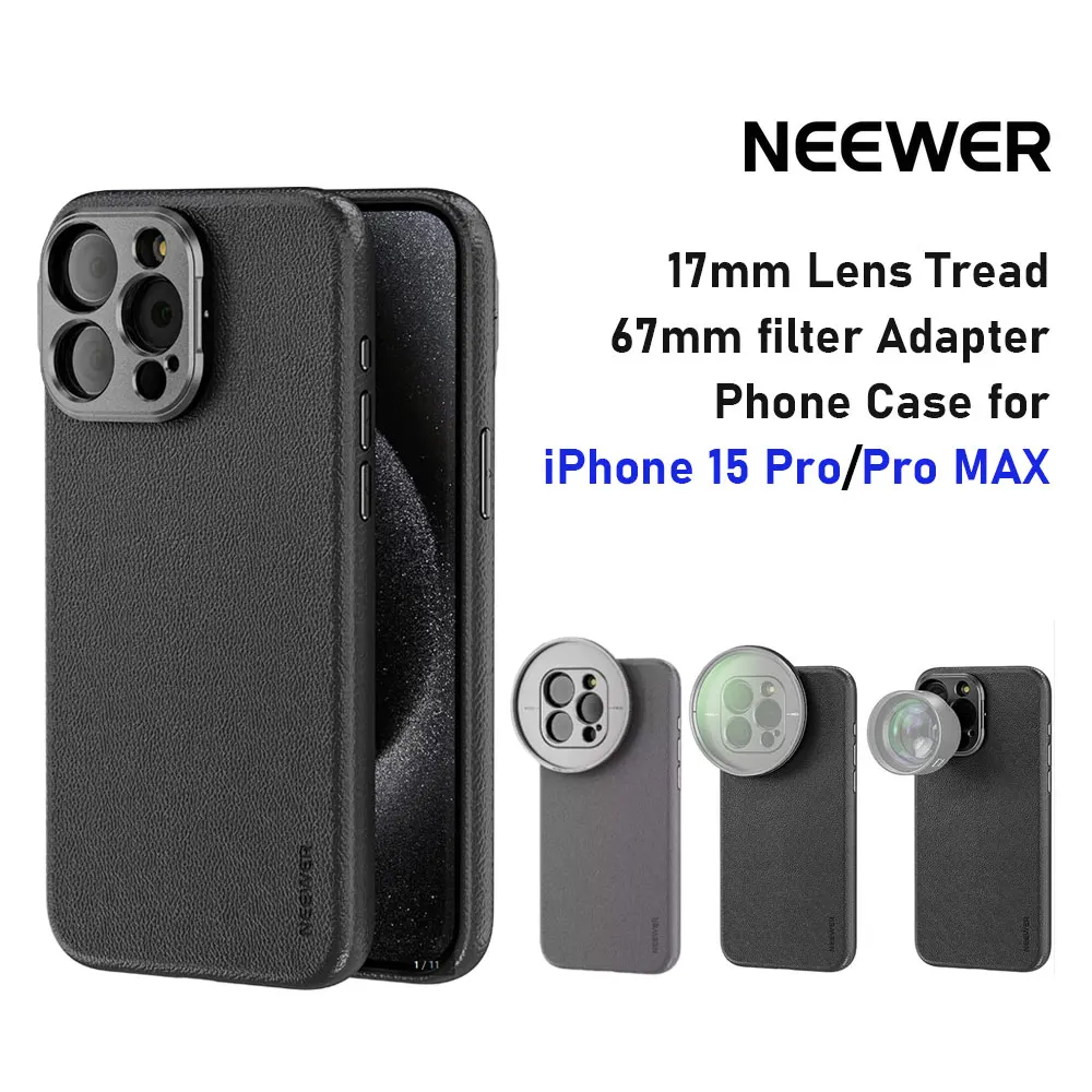 

Neewer Phone Case for iPhone 15 Pro 15 Pro Max MagSafe Protective Case with 17mm Lens Thread 67mm Filter Adapter