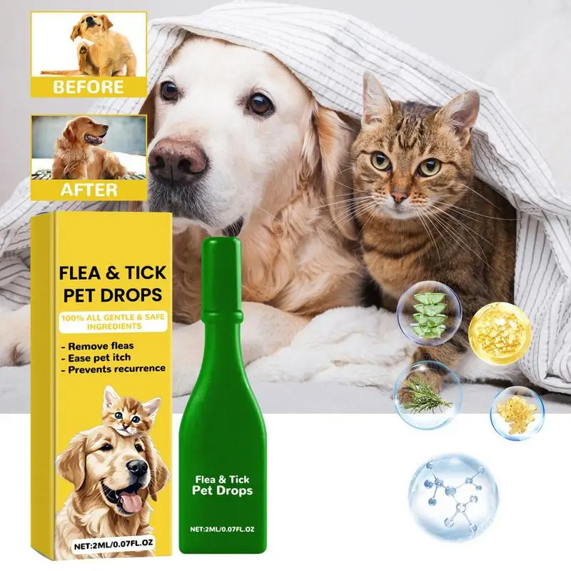 Dogs for Cat Flea and Tick Treatment for Small Medium Large Dogs Cats Topical Flea Treatments Pets Cleaning Care Supplie