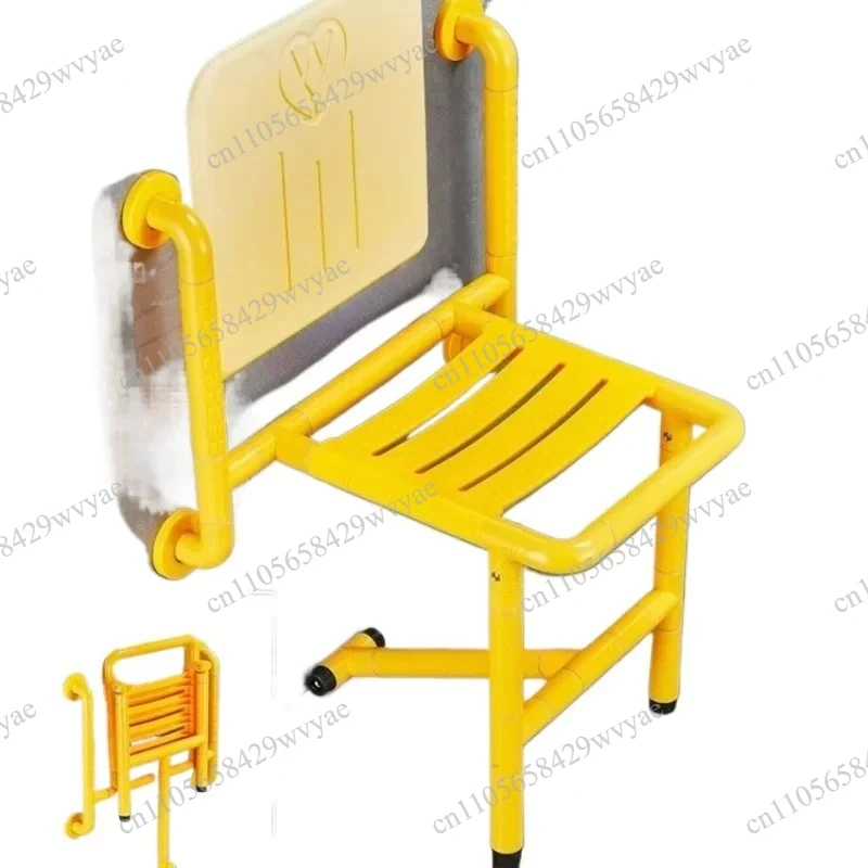 Foldable Wall Mounted Shower Stool Stainless Steel Anti-Slip Bath Chair Portable Safety Bench for Elderly Home Bathroom Use