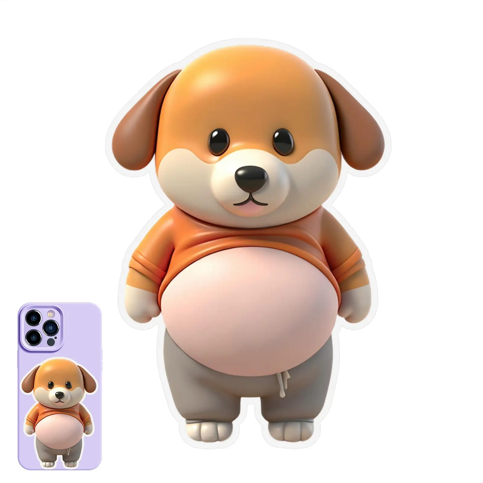 3D Weiche Bauch-Aufkleber Quetschbare Niedliche Mollige Hunde Lustige Aufkleber Spaßige Scrapbooking-Sticker Hunde-Aufkleber Shiba Inu Quetschbare Sticker