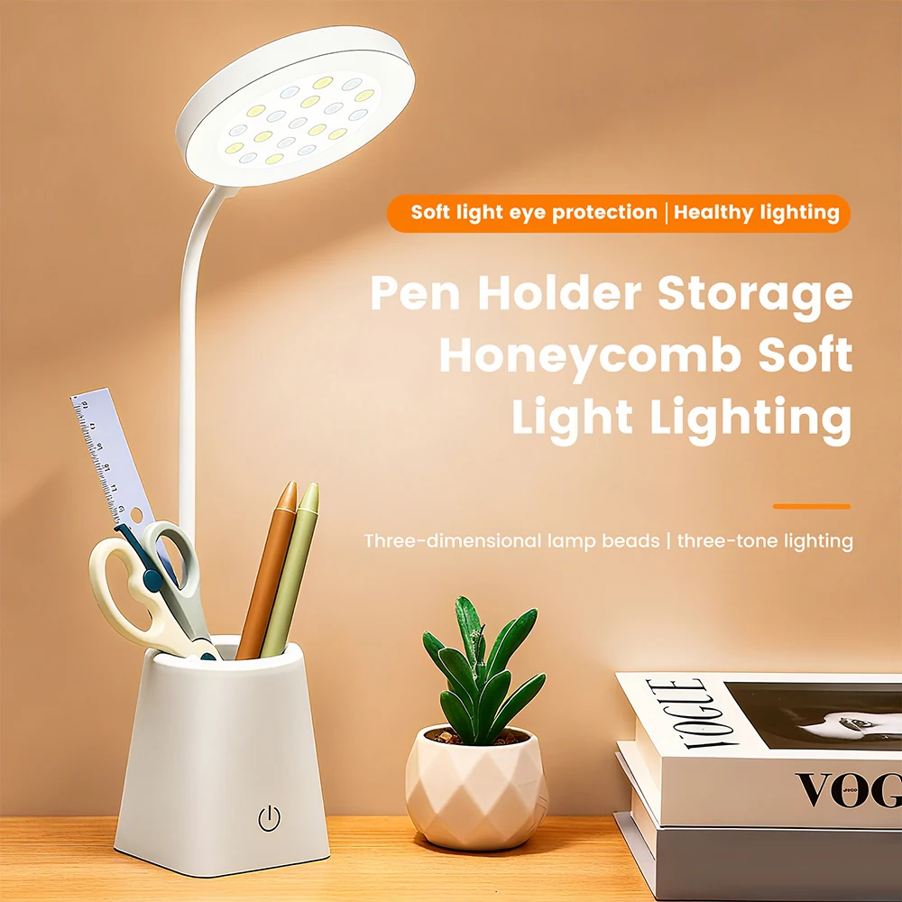 360 Adjustable LED Desk Light Warm/Natural White Dimmable Touch Control 5V USB Powered Portable Desk Lamp Eye Protection