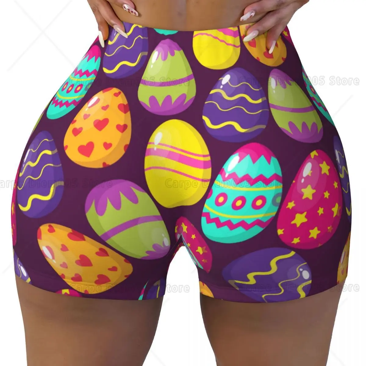 نابضة بالحياة بيضة عيد الفصح طباعة النساء السراويل تمتد تجريب عالية الخصر بسط السائق السراويل رياضة ممارسة الجري تنعيم السراويل