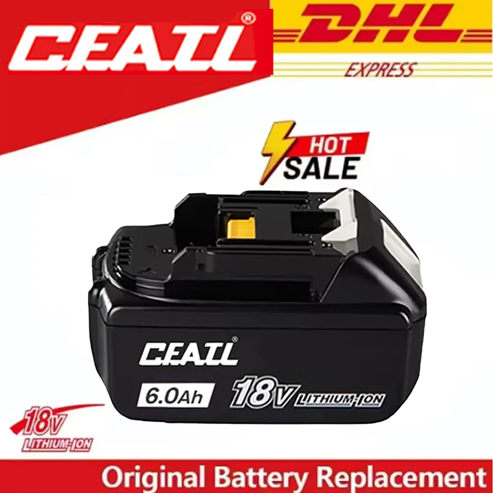 

100% Original 18V 6.0Ah Rechargeable Battery, For Makita BL1830 BL1830B BL1840 BL1840B BL1850 BL1850B Power Tools Ba