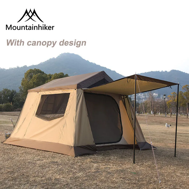 Mountainhiker 4-6Person Outdoor Camping Eaves Tent Canopy Luxury Ultralight Large Family Waterproof Thickened Hiking Picnic Tent