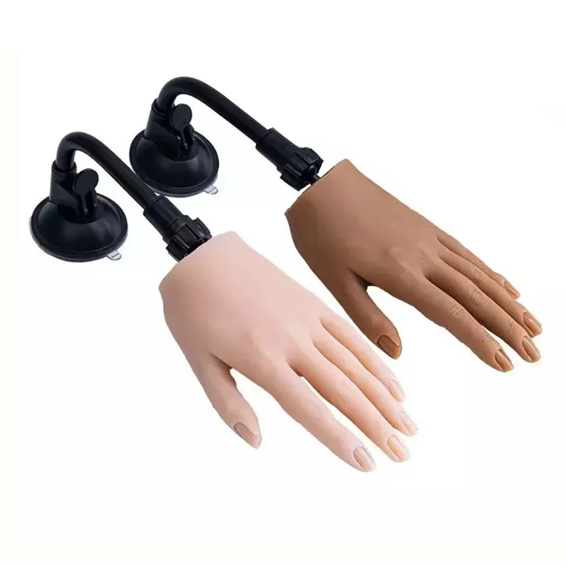 Practice Hand for Acrylic Nails Silicone Soft Fingers Fake Training Hand for Nail Supplies Manicure Beginners