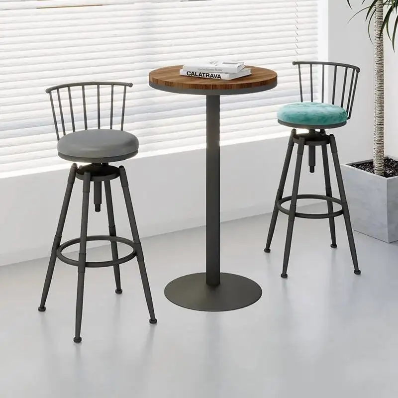 Kursi Logam Kursi Plastik Kursi Bar Kafe untuk Dapur Ruang Tamu Sandaran Tinggi Desain Nordik Furnitur Antik Nyaman